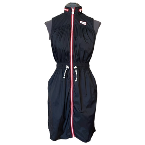 Hunter x Target Black Sleeveless Windbreaker Full Zip Hooded Dress Size Medium - Picture 2 of 16